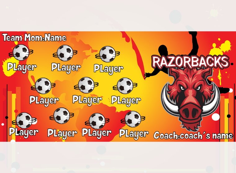 Razorbacks - Soccer - Pole Pocket Banner