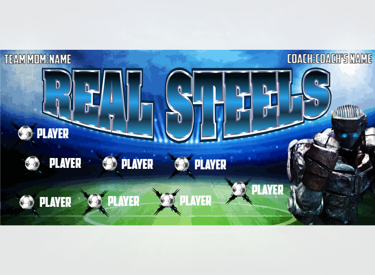 Real Steels - Soccer - Pole Pocket Banner