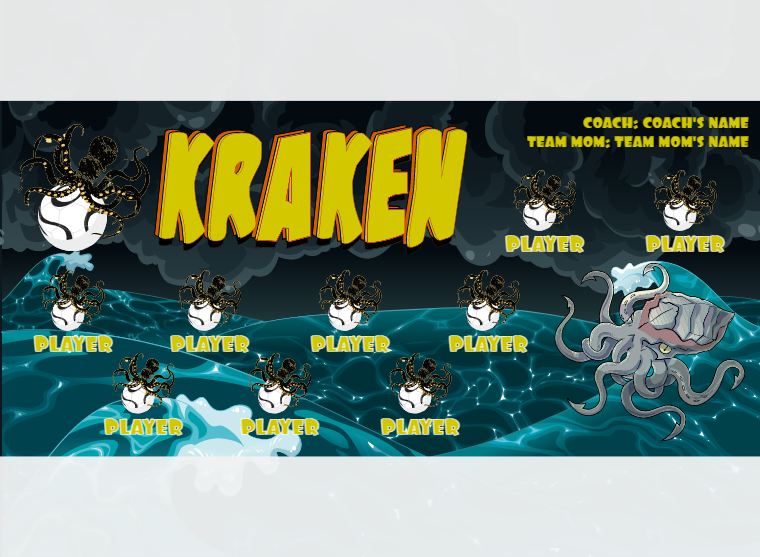 Kraken Release - Soccer - Pole Pocket Banner