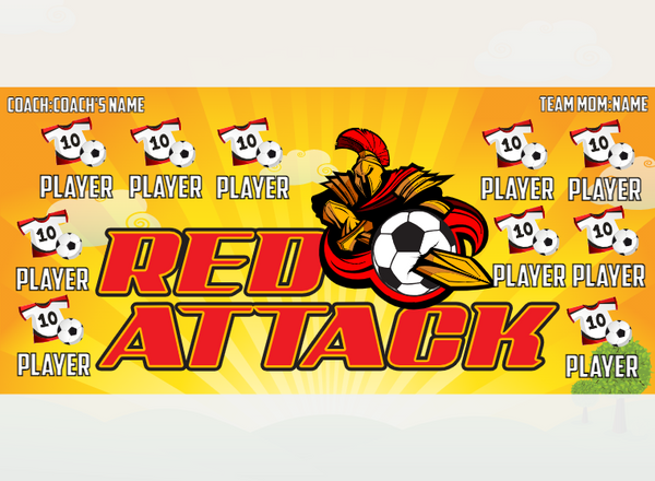RED Attack - Soccer - Pole Pocket Banner