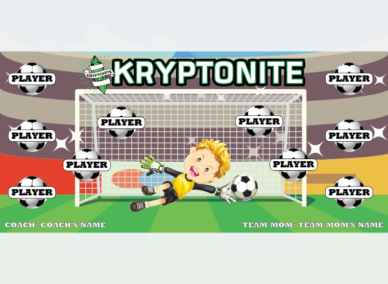 Kryptonite - Soccer - Pole Pocket Banner