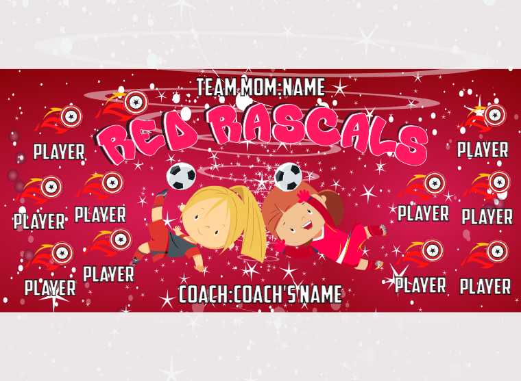 RED Rascals - Soccer - Pole Pocket Banner
