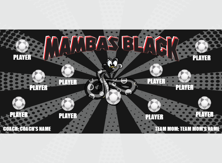 Mambas Black - Soccer - Pole Pocket Banner
