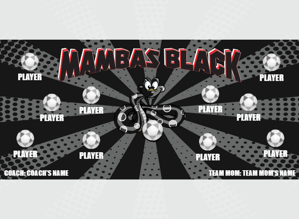 Mambas Black - Soccer - Pole Pocket Banner