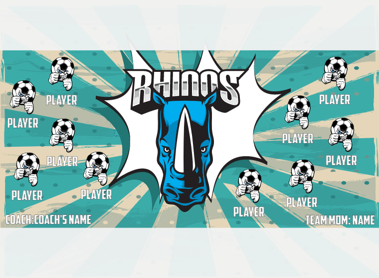 Rhinos 1 - Soccer - Pole Pocket Banner