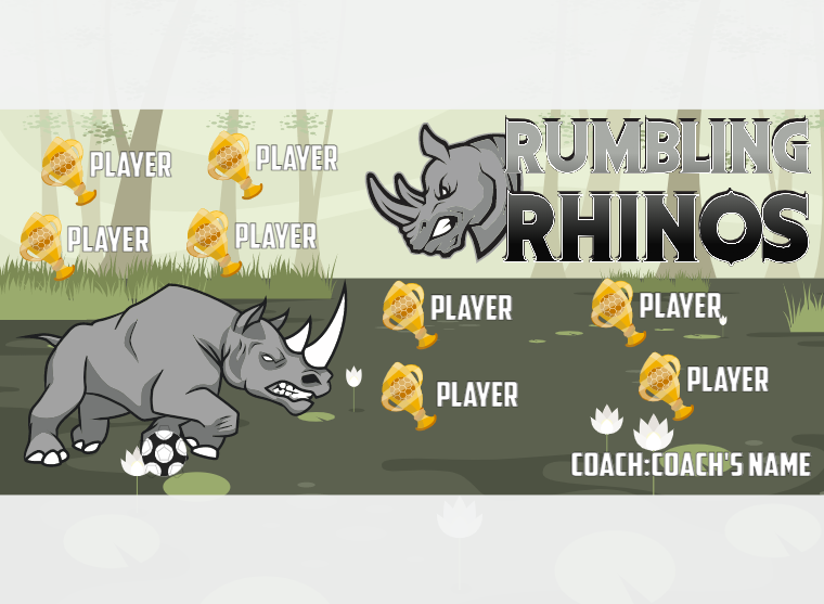 Rhinos Rumbling - Soccer - Pole Pocket Banner