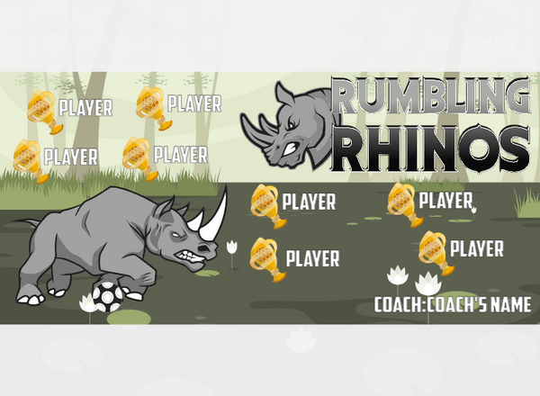 Rhinos Rumbling - Soccer - Pole Pocket Banner