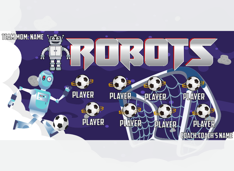 Robots 2 - Soccer - Pole Pocket Banner