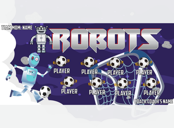 Robots 2 - Soccer - Pole Pocket Banner