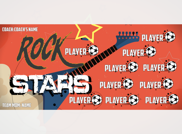 Rock Stars - Soccer - Pole Pocket Banner