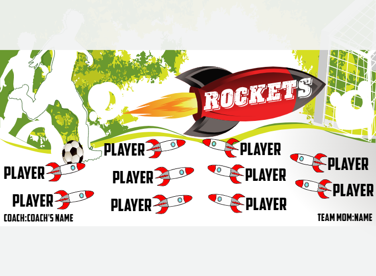 Rockets 1 - Soccer - Pole Pocket Banner