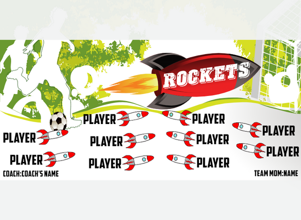 Rockets 1 - Soccer - Pole Pocket Banner