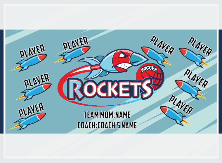 Rockets 2 - Soccer - Pole Pocket Banner