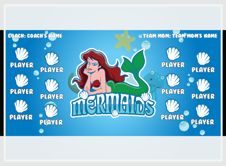 Mermaids 2 - Soccer - Pole Pocket Banner