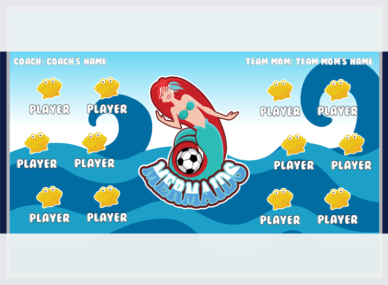 Mermaids - Soccer - Pole Pocket Banner