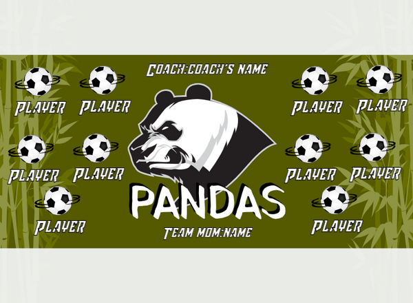 Pandas - Soccer - Pole Pocket Banner