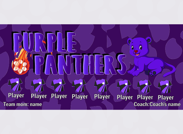 Panthers Purple - Soccer - Pole Pocket Banner