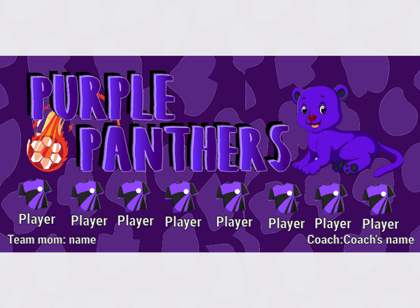 Panthers Purple - Soccer - Pole Pocket Banner