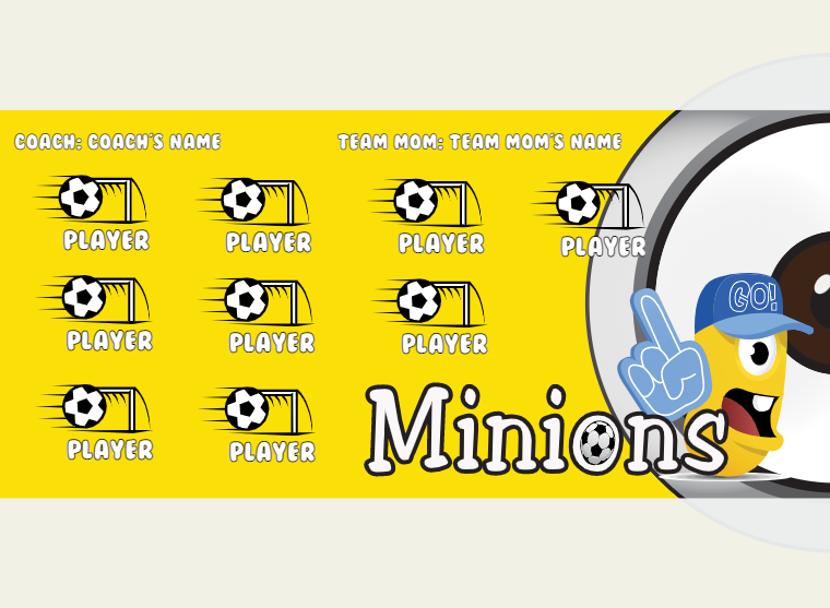 Minions - Soccer - Pole Pocket Banner