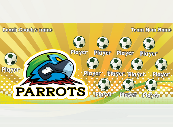 Parrots - Soccer - Pole Pocket Banner