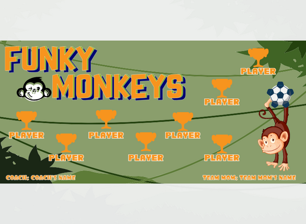 Monkeys Funky - Soccer - Pole Pocket Banner