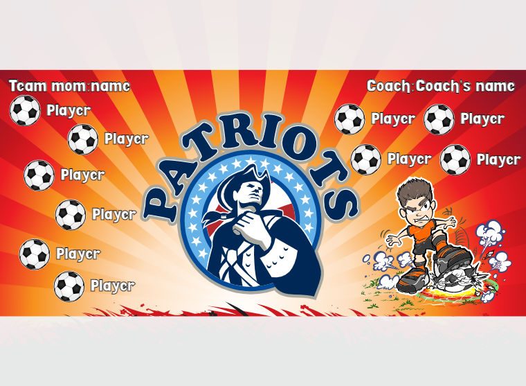 Patriots - Soccer - Pole Pocket Banner