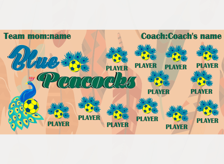 Peacocks Blue - Soccer - Pole Pocket Banner