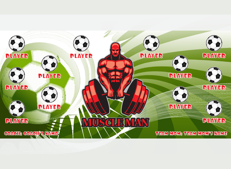 Muscle MAN - Soccer - Pole Pocket Banner