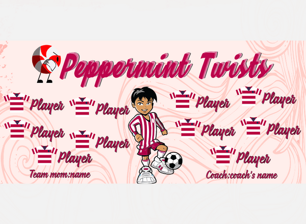 Peppermint Twists - Soccer - Pole Pocket Banner