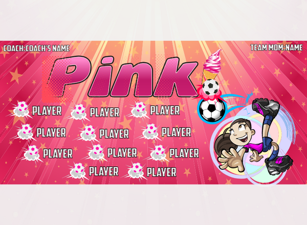 Pink 2 - Soccer - Pole Pocket Banner