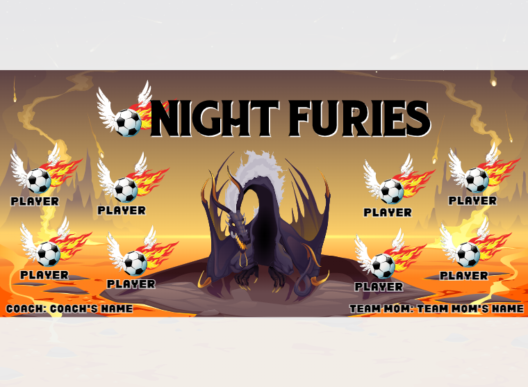 Night Furies - Soccer - Pole Pocket Banner