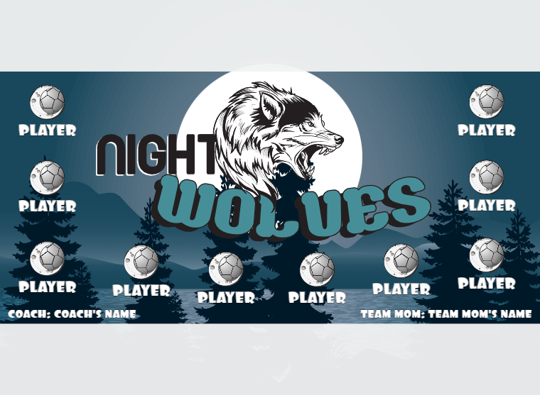 Night Wolves 1 - Soccer - Pole Pocket Banner