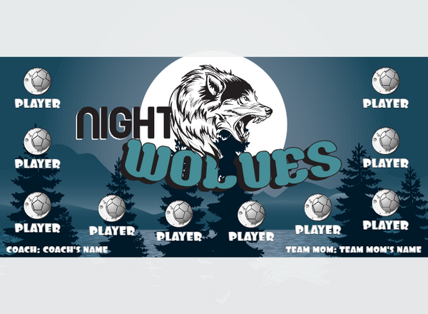 Night Wolves 1 - Soccer - Pole Pocket Banner