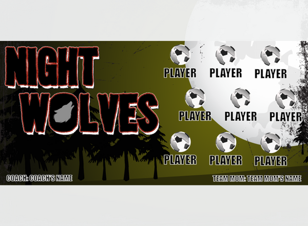 Night Wolves 2 - Soccer - Pole Pocket Banner