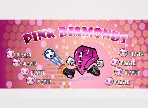 Pink Diamonds - Soccer - Pole Pocket Banner