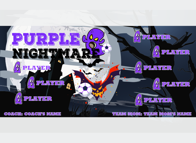 Nightmare Purple - Soccer - Pole Pocket Banner