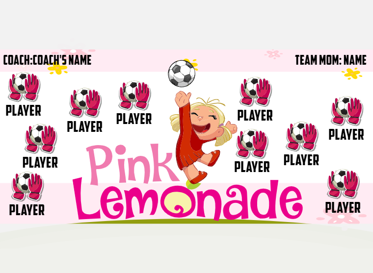 Pink Lemonade - Soccer - Pole Pocket Banner