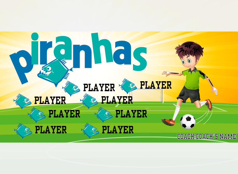 Piranhas - Soccer - Pole Pocket Banner