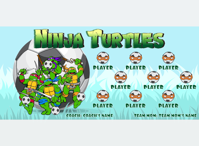 Ninja Turtles - Soccer - Pole Pocket Banner
