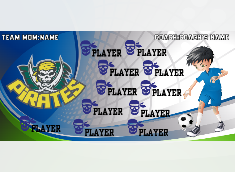 Pirates 2 - Soccer - Pole Pocket Banner
