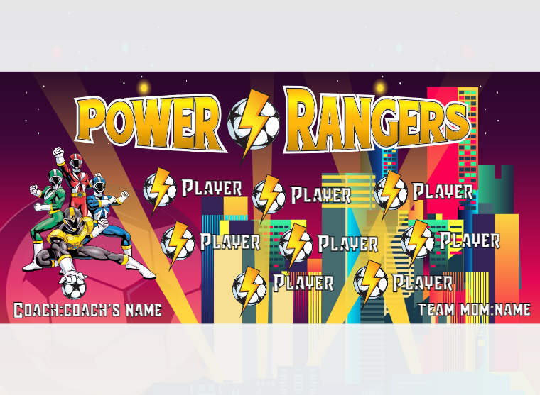 Power Rangers 2 - Soccer - Pole Pocket Banner