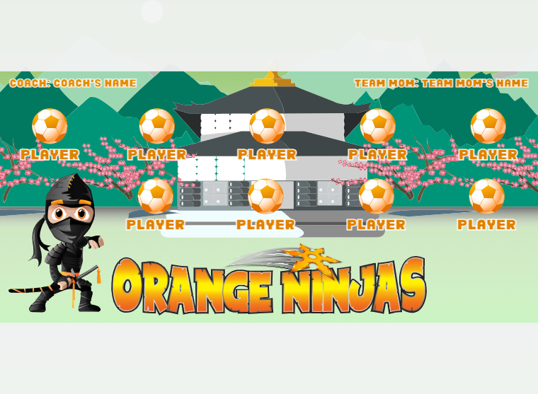 Orange Ninja - Soccer - Pole Pocket Banner