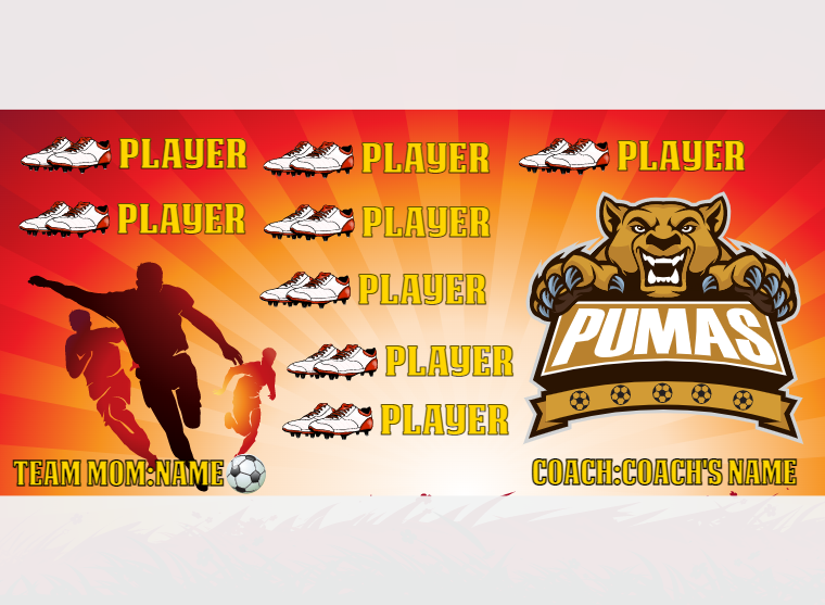 Pumas 1 - Soccer - Pole Pocket Banner