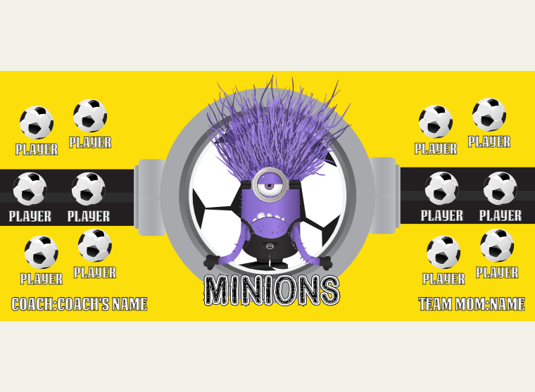 Purple Minions - Soccer - Pole Pocket Banner