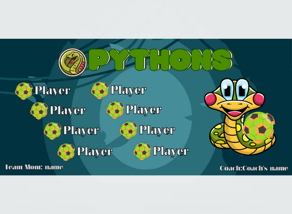 Pythons 2 - Soccer - Pole Pocket Banner