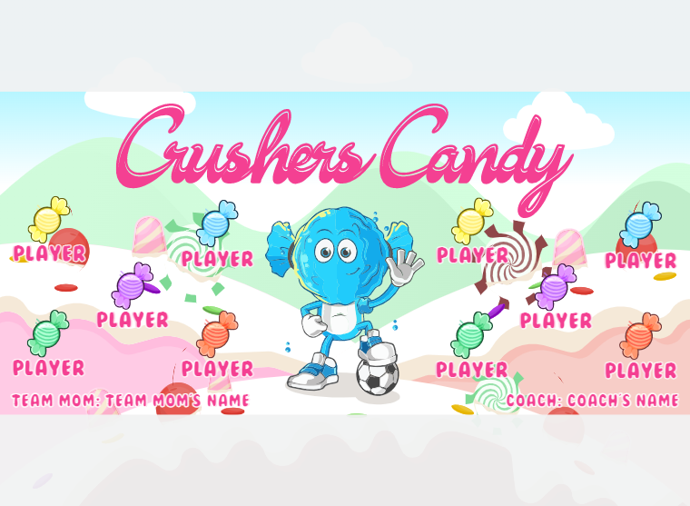 Crushers Candy 1 - Soccer - Pole Pocket Banner
