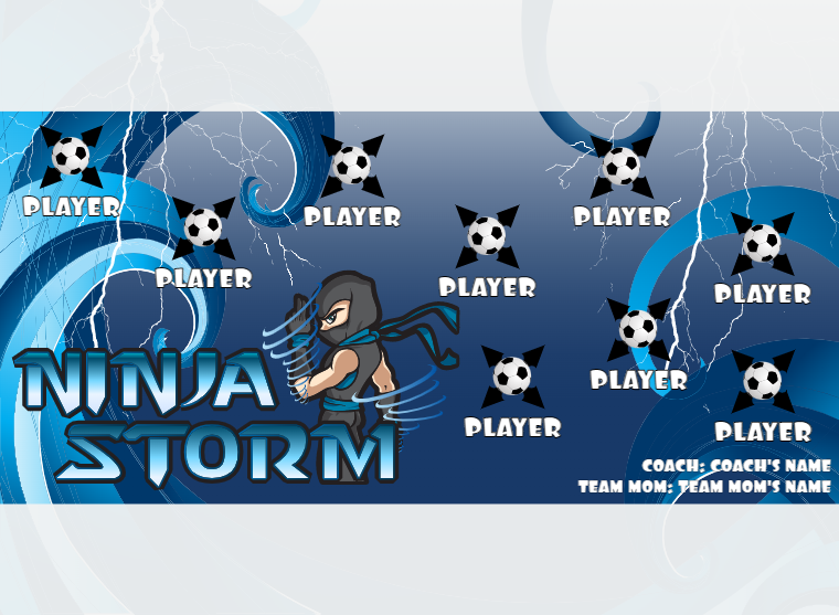 Ninja Storm 3 - Soccer - Pole Pocket Banner