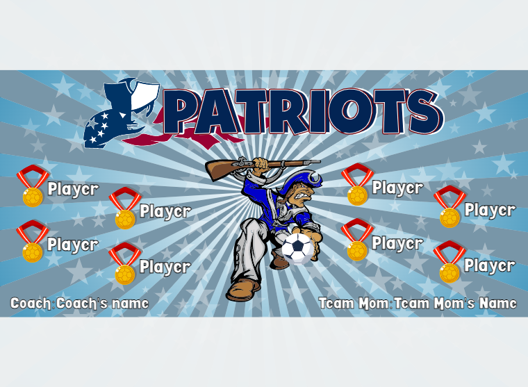 Patriots 2 - Soccer - Pole Pocket Banner