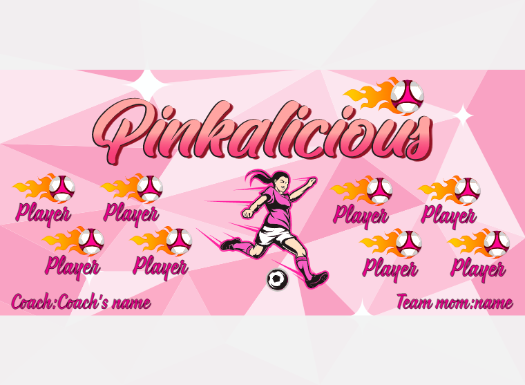 Pinkalicious - Soccer - Pole Pocket Banner