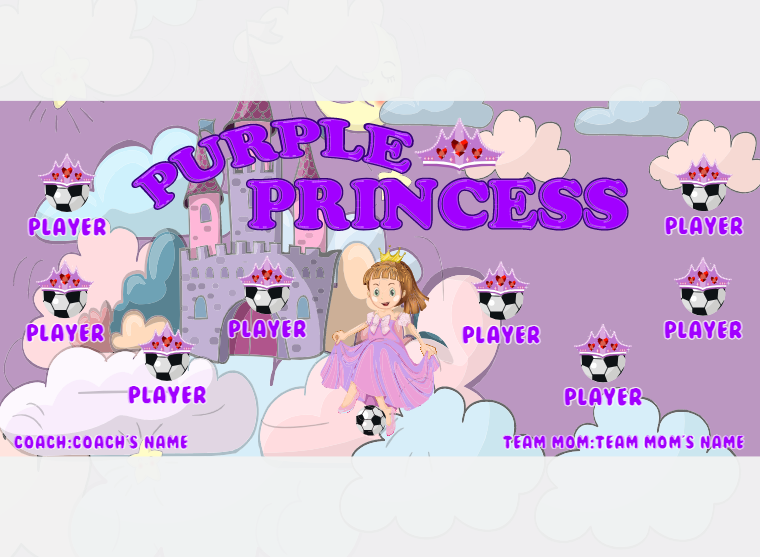Princess Purple - Soccer - Pole Pocket Banner